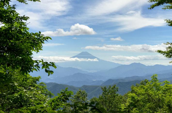 三頭山西峰から見た富士山